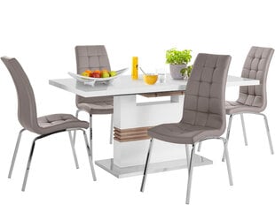 Notio Living Pavlos 200/Lila, комплект мебели для столовой, белый/коричневый цена и информация | Комплекты мебели для столовой | kaup24.ee