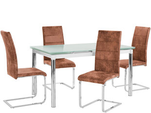 Notio Living Nelsy 80, комплект мебели для столовой белый/коричневый цена и информация | Комплекты мебели для столовой | kaup24.ee