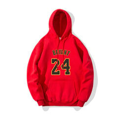 (2424 red-S）men Basketball sport kapuutsiga BRYANT 24 märk prinditud valgeks hind ja info | Meeste pusad | kaup24.ee