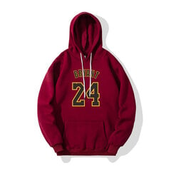 (2424 Wine red-S）men Basketball sport kapuutsiga BRYANT 24 märk prinditud valgeks hind ja info | Meeste pusad | kaup24.ee