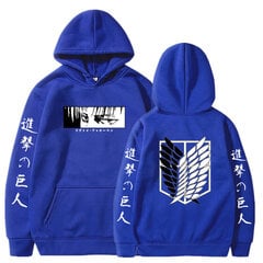 (Royal BlueA-XS）Anime Hoodie Attack on Titan Pullover Casual pikkade varrukatega tänavarõivad Harajuku dressipluus Meeste/ Unisex цена и информация | Мужские толстовки | kaup24.ee