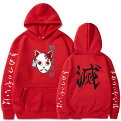 (Red-XS） Demon Slayer Hoodies Tänavarõivad Demon Slayer pullover Pusa hind ja info | Meeste pusad | kaup24.ee