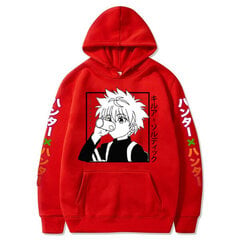 (Red-XS）Anime Hunter X Hunter Hoodies Mehed/ Hip Hop Harajuku killua eyes Hoodies hind ja info | Meeste pusad | kaup24.ee