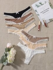 7pakendis Contrast Lace Panty Set·Multicolor·L цена и информация | Шлепанцы, тапочки для женщин | kaup24.ee