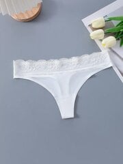 Contrast Lace No Show stringid·White·L hind ja info | Naiste plätud ja sussid | kaup24.ee