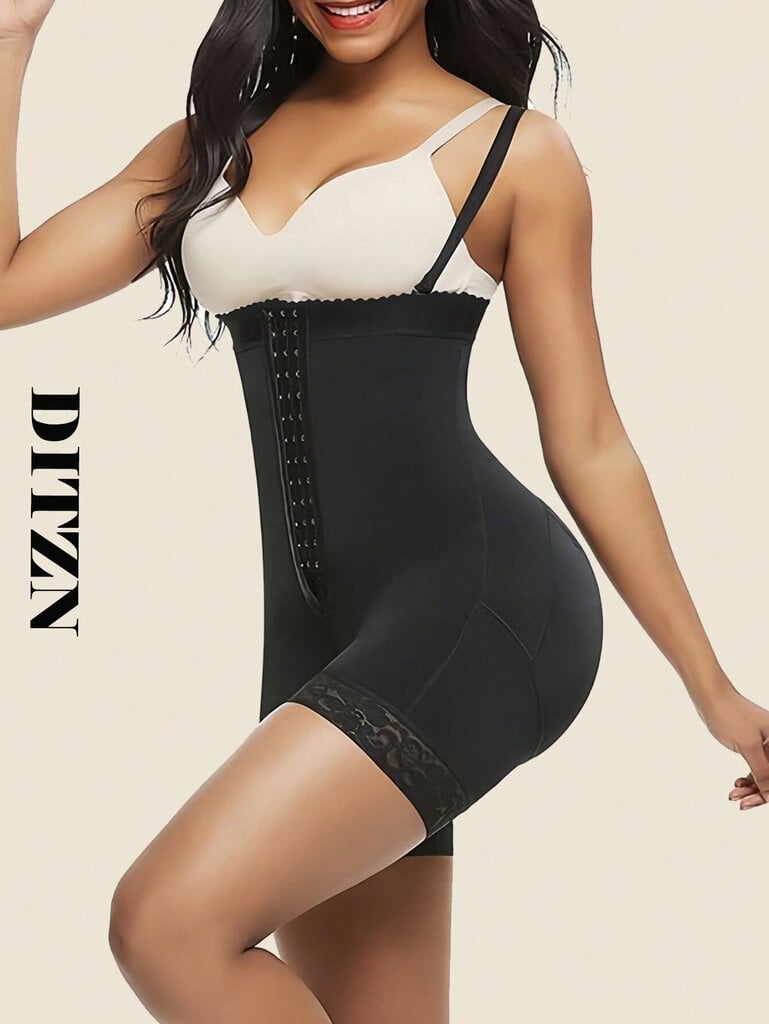 1 tk Compressing Full Shapewear Body Size Plus Size kõrge vöökohaga Body Shaper Control Faja lühikesed püksid Vöökoha trenažöör rihm · Must · XXXL цена и информация | Vormiv pesu | kaup24.ee