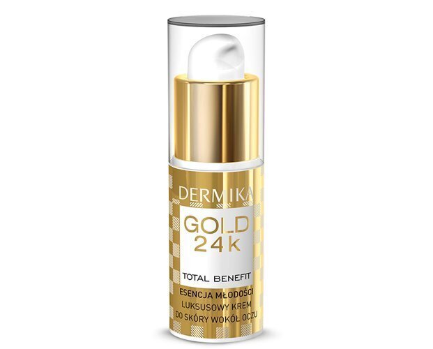 Niisutav silmakreem Dermika Gold 24k Total Benefit 15 ml цена и информация | Silmakreemid, seerumid | kaup24.ee