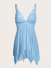 Kawaii Contrast Lace Asümmeetrilised äärised stringidega·Baby Blue·S цена и информация | Трусики | kaup24.ee