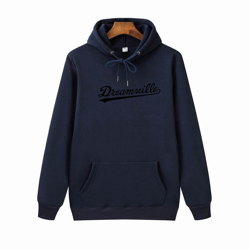 (HW0092Navy-1-S）Hoodid meeste hiphop DREAMVILLE J Cole logoga Kapuutsiga Prey Letter hind ja info | Meeste pusad | kaup24.ee