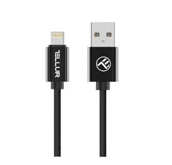 Tellur Nailonist andmeedastuskaabel, USB/Lightning, 2m, Must цена и информация | Кабели для телефонов | kaup24.ee