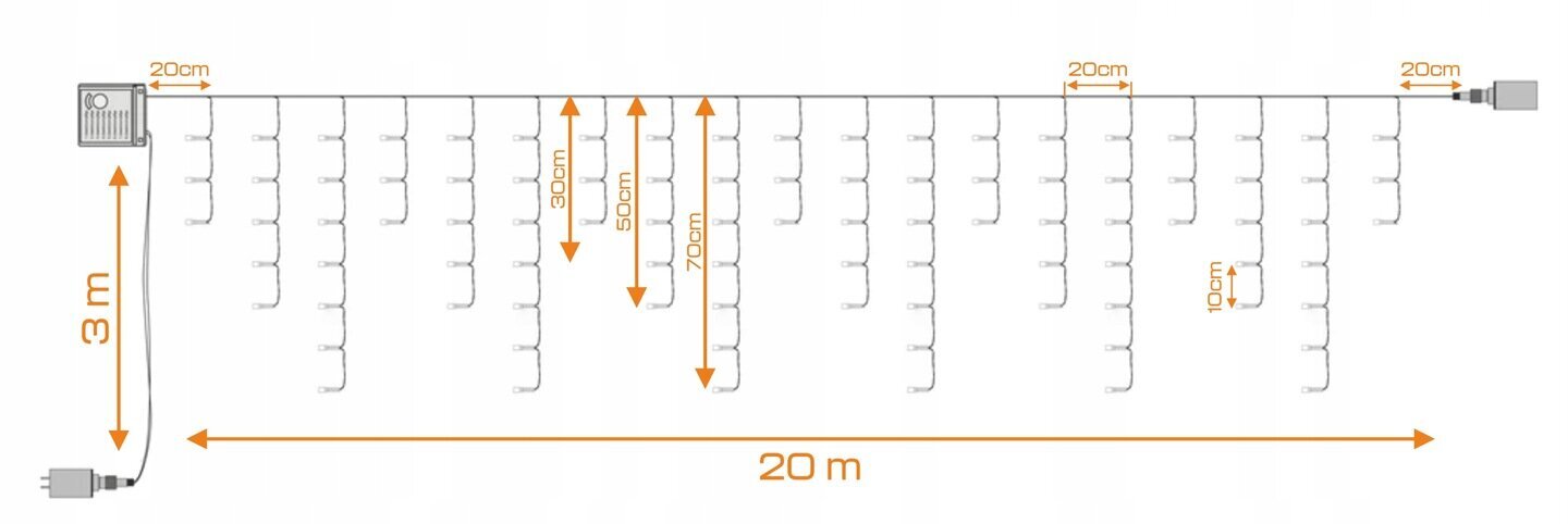 Garlianda 500 LED 23m, valge цена и информация | Jõulutuled | kaup24.ee