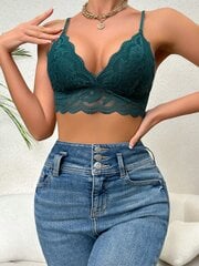 Floral Lace Scallop Trim Bralette·Tumeroheline·S цена и информация | Бюстгальтеры | kaup24.ee