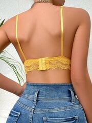 Floral Lace Scallop Trim Bralette·Yellow·S цена и информация | Бюстгальтеры | kaup24.ee