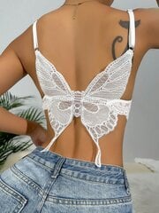 Butterfly Shaped Detail Bow Front Lace Bralette Lingerie·White·S цена и информация | Бюстгальтеры | kaup24.ee