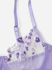 Tikkimisvõrk Underwire pesukomplekt·Lilac Purple·XL цена и информация | Бюстгальтеры | kaup24.ee