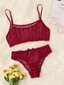 Polka Dot Mesh Frill Trim pesukomplekt·Burgundy·M цена и информация | Rinnahoidjad | kaup24.ee