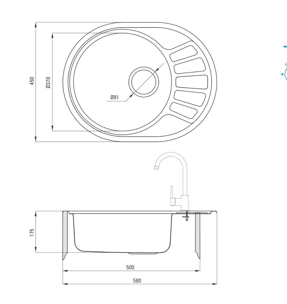 Köögivalamu Deante Stock ZST 011C, satin цена и информация | Köögivalamud | kaup24.ee