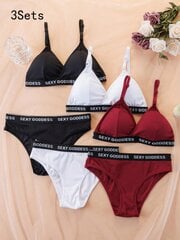 3 tk/komplekt Kevadsuvi vabaajamoe tänavastiilis naiste kamisole komplekt, mis sisaldab mähitud rindkere, Push Up bralette ja õhuke rinnahoidja, sobib ideaalselt seljata kleitide jaoks · Mitmevärviline · M цена и информация | Бюстгальтеры | kaup24.ee