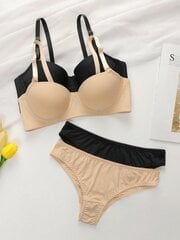 2 komplekti Solid Underwire pesukomplekt·Multivärviline·L цена и информация | Бюстгальтеры | kaup24.ee