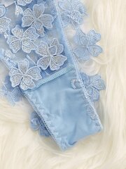 Applique Lace Underwire pesukomplekt·Baby Blue·L цена и информация | Бюстгальтеры | kaup24.ee