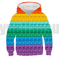 (POPit21-Kids-90 (2T)) 3D naljakad rõivad, anime POP It Hoodie, meeste ülisuur kampsun цена и информация | Свитеры, жилетки, пиджаки для мальчиков | kaup24.ee