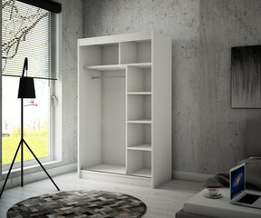 Riidekapp Adrk Furniture Balton 120 cm, valge цена и информация | Шкафы | kaup24.ee