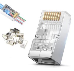 RJ45 EZ cat 6 läbi STP pistiku FTP 10 tk ekraanil hind ja info | Käsitööriistad | kaup24.ee