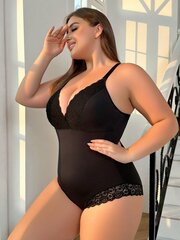 Plus Contrast Lace Shapewear Bodysuit · Must · 0XL цена и информация | Нижнее корректирующее белье | kaup24.ee