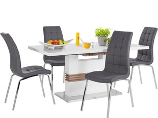 Notio Living Pavlos 200/Lila, комплект мебели для столовой, белый/серый цена и информация | Комплекты мебели для столовой | kaup24.ee