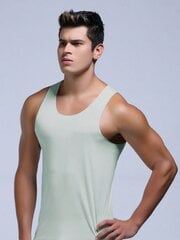 Meeste jääsiidist õmblusteta puhtavärviline vest, varrukateta Compression-fitnessi särk jõusaali jaoks · Baby Blue · 3XL hind ja info | Tuunikad | kaup24.ee