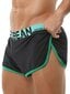 Men Letter Graphic Contrast Binding Boxer Brief · Must · L hind ja info | Tuunikad | kaup24.ee