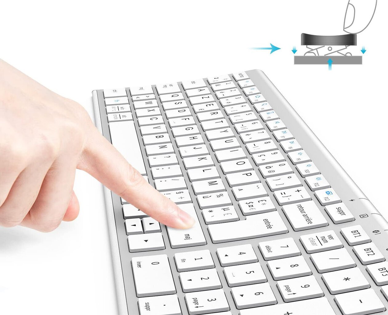 iClever Wireless Keyboard 210917002 kuni 3 AZERTY seadme jaoks. цена и информация | Klaviatuurid | kaup24.ee