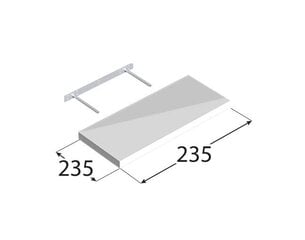 Peidetud kinnitusega riiul 235×235, valge, läikiv hind ja info | Riiulid | kaup24.ee