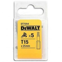 Puuride komplekt Dewalt Torx 25mm T15 - DT7254, 5 tk hind ja info | Käsitööriistad | kaup24.ee