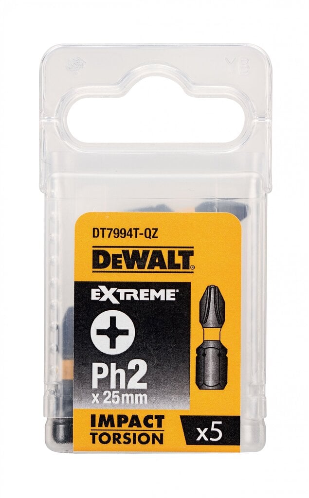 Puuride komplekt Dewalt 25mm Torsion Ph2 - DT7994T, 5 tk цена и информация | Käsitööriistad | kaup24.ee