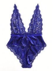 Klassikaline Sexy Plus lilleline pitsiline vööga Teddy Body·Royal Blue·2XL hind ja info | Naiste alussärgid | kaup24.ee