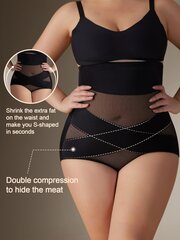 Plus Contrast Mesh Shapewear aluspüksid·must·4XL hind ja info | Naiste alussärgid | kaup24.ee