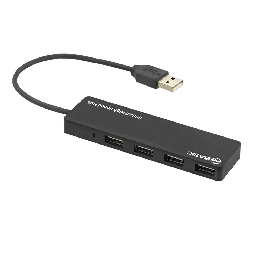 USB jaotur Tellur Basic, 4 porti, USB 2.0, Must hind ja info | USB jagajad, adapterid | kaup24.ee