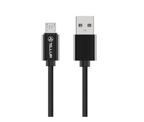 Nailonist andmeedastuskaabel Tellur USB/Micro USB, 1m, Must hind ja info | Mobiiltelefonide kaablid | kaup24.ee