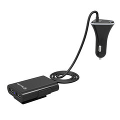 Autolaadija jagajaga Tellur 4*USB, 9.6A, 1.8m, Must hind ja info | Mobiiltelefonide laadijad | kaup24.ee