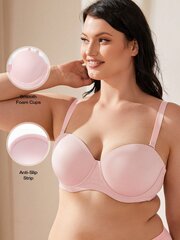 Wingslove naiste suures suuruses traadist push-up olkaimeta rinnahoidja·Baby Pink·80H цена и информация | Нательные женские майки | kaup24.ee