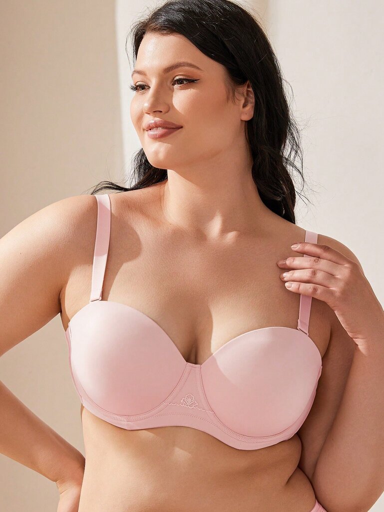 Wingslove naiste suures suuruses traadiga push-up rihmadeta rinnahoidja · Baby Pink · 95F цена и информация | Naiste alussärgid | kaup24.ee