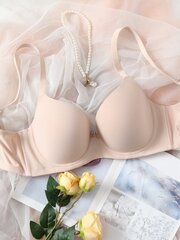 Pluss Bow Rhinestone Detail Push Up rinnahoidja·Baby Pink·100D hind ja info | Naiste alussärgid | kaup24.ee