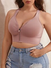 Plus Solid Zip Front Bra·Dusty Pink·0XL hind ja info | Naiste alussärgid | kaup24.ee