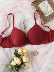 Pluss Bow Rhinestone Detail Push Up rinnahoidja·Burgundia·110D hind ja info | Rinnahoidjad | kaup24.ee