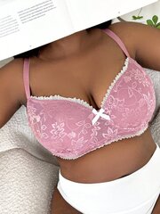 Pluss lilleline pits Bow eesmine alustraat Bra·Dusty Pink·105C цена и информация | Нательные женские майки | kaup24.ee