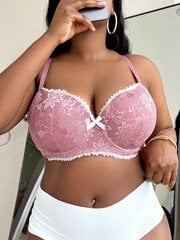 Pluss lilleline pits Bow eesmine alustraat Bra·Dusty Pink·105D цена и информация | Нательные женские майки | kaup24.ee