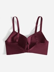 Pluss Bow Rhinestone Detail Push Up Bra·Maroon·100D цена и информация | Нательные женские майки | kaup24.ee