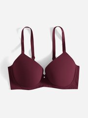 Pluss Bow Rhinestone Detail Push Up Bra·Maroon·85D цена и информация | Нательные женские майки | kaup24.ee