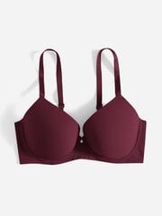 Pluss Bow Rhinestone Detail Push Up Bra·Maroon·90D цена и информация | Нательные женские майки | kaup24.ee